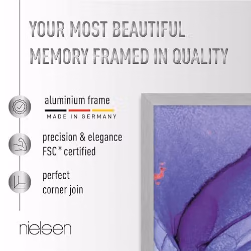 Nielsen Design C2 Aluminium Minimalist Picture Frame, Black, W: 30 cm, H: 40 cm – 2