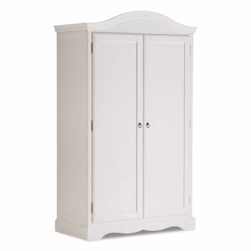 Statement Furniture Romance Double Wardrobe in Light Grey with Full Hanging Space, H 193 cm x W 115 cm x D 59 cm