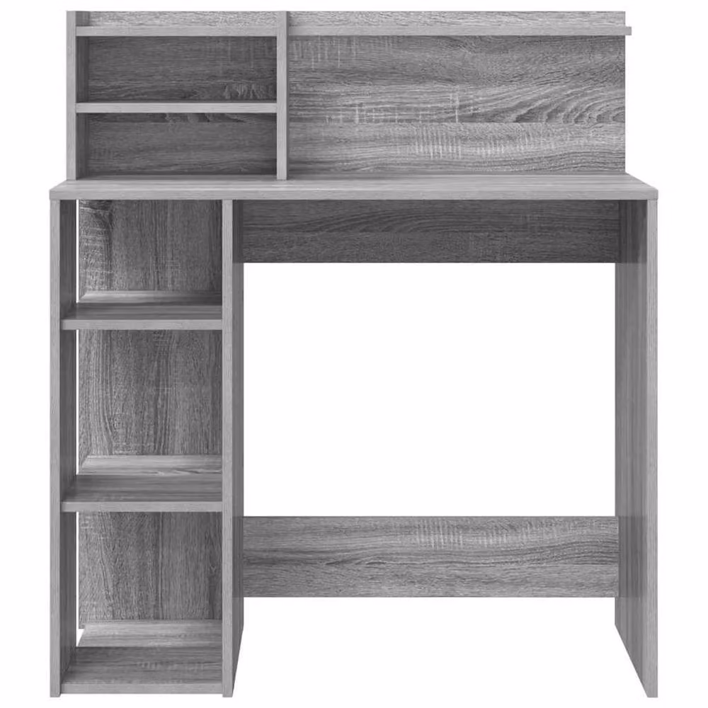 Berkfield Home Modern Writing Desk with Storage in Grey Sonoma, W: 90 cm, D: 48 cm, H: 101.5 cm – 4