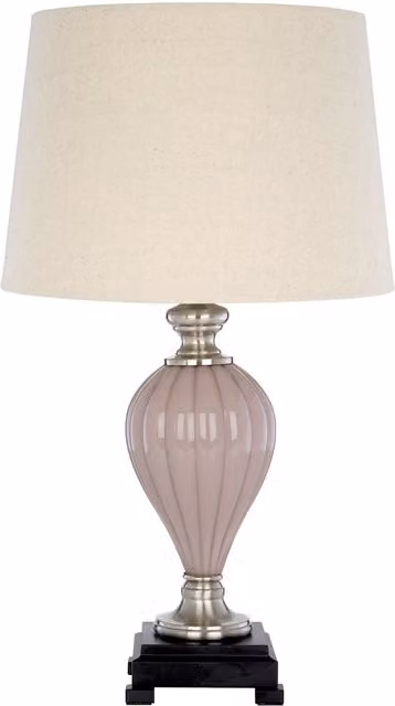 Orsina Pleated Glass Table Lamp in Light Pink and Beige