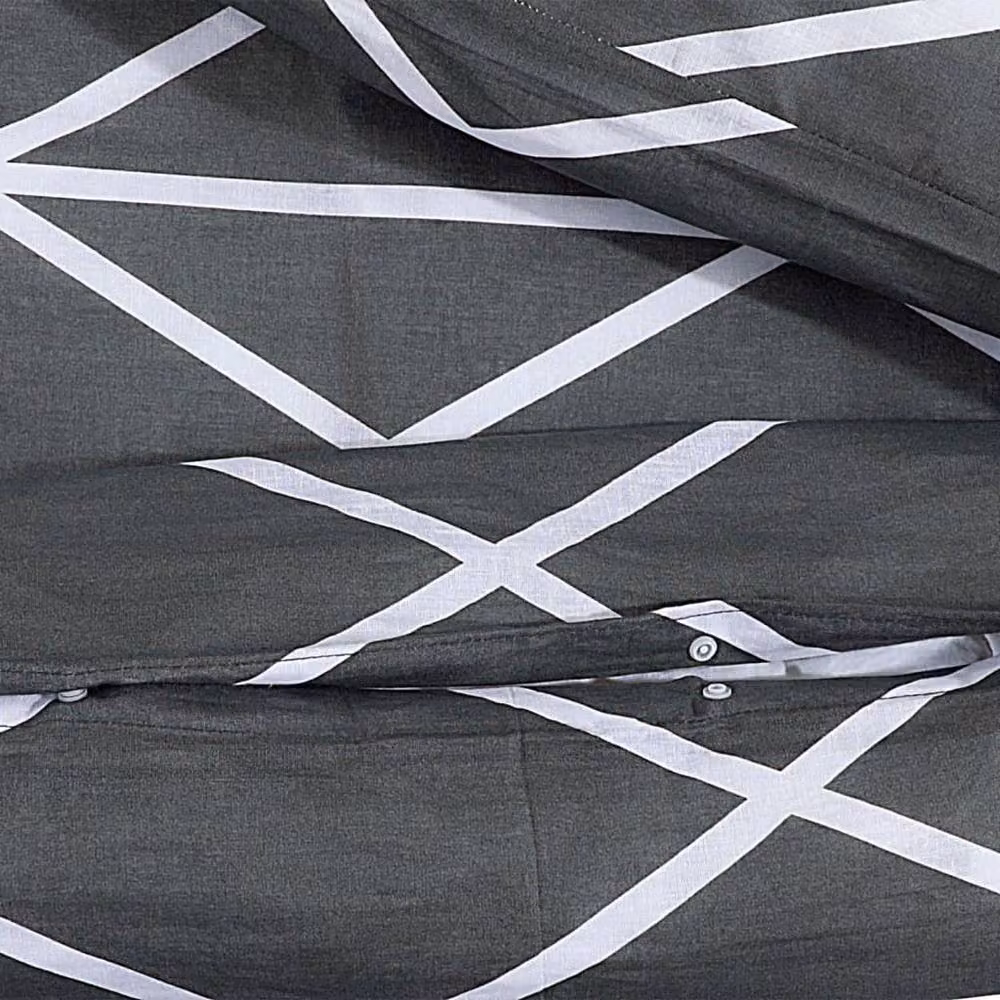 Berkfield Home Elegant Grey Cotton Duvet Cover and Pillowcase Set W/D/H: 260 x 220 cm – 5