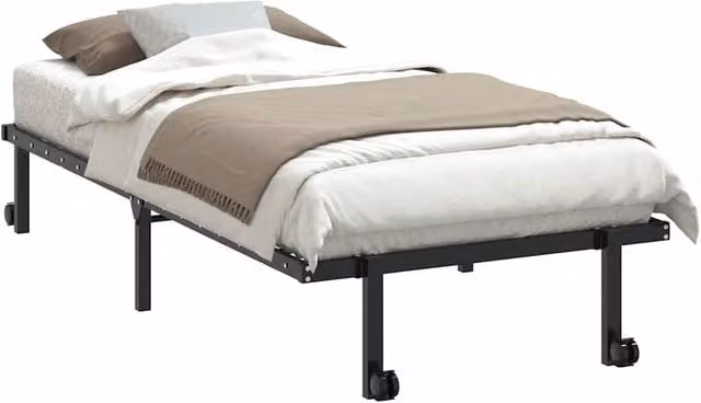 Berkfield Home Elegant Foldable Steel Bed Frame in Black, W/D/H: 90 x 200 cm – 1