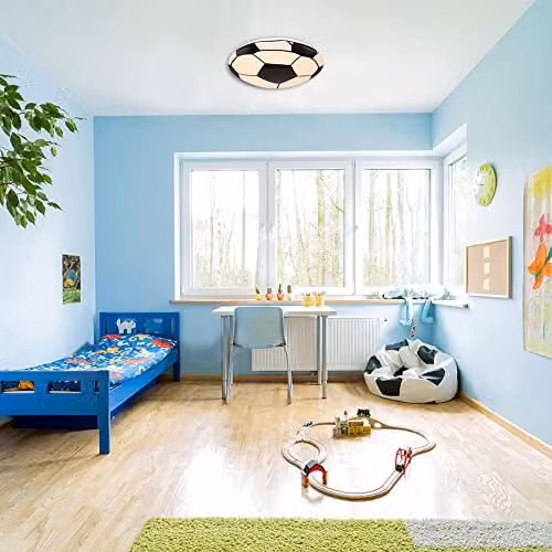 Globo Lighting Lemmi LED Sphere Flush Ceiling Light in White or Black with Warm White 3000K Light