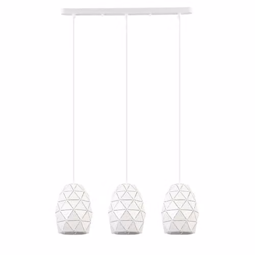 Netlighting Modern White 3-Light Suspended Pendant Light with E27 Bulbs