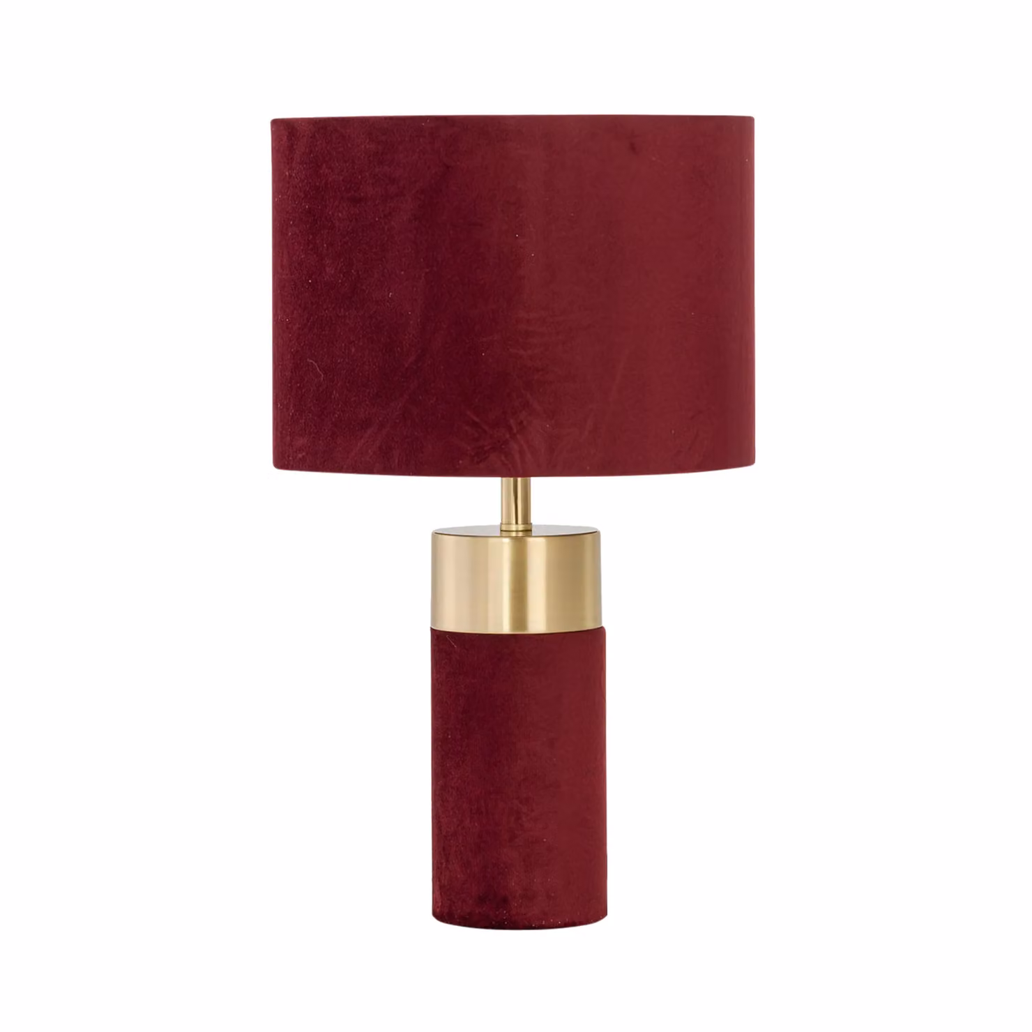 First Choice Lighting Burgundy Velvet and Brass Table Lamp – 2