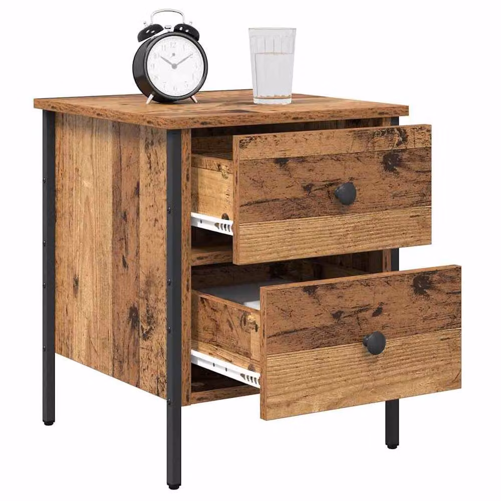 Berkfield Home Bedside Cabinet in Brown Old Wood, W/D/H: 40 x 42 x 50 cm – 3