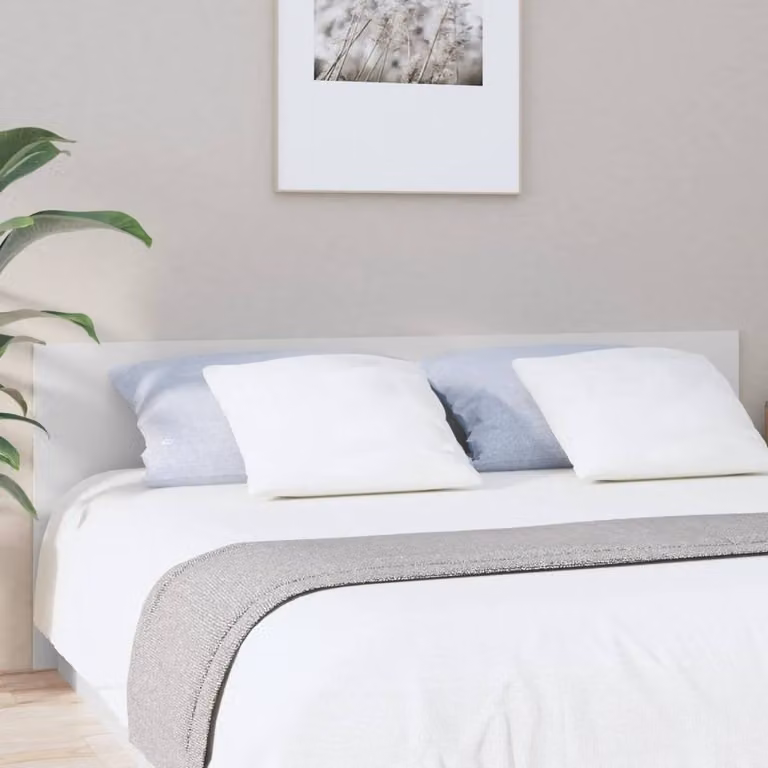 Berkfield Home Stylish White Bed Headboard in Engineered Wood, W: 200 cm, D: 1.5 cm, H: 80 cm
