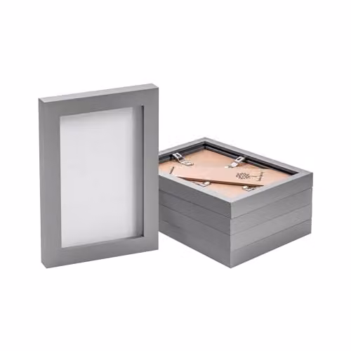 Nicola Spring Rectangular Photo Frames, Grey, Pack of 5, Fits 10 x 15 cm
