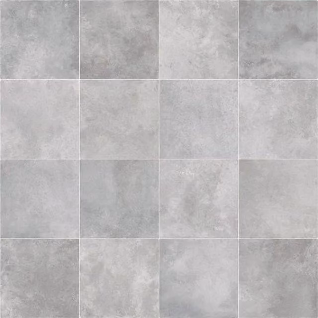 Komscape Grey Tile Effect Vinyl Flooring Sheet, 32m2