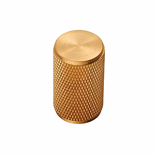Loops 4 Pack Knurled Cylindrical Cupboard Door Knob in Satin Brass – 2