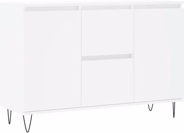 Berkfield Home White Matt Sideboard in Engineered Wood W/D/H: 104 x 35 x 70 cm