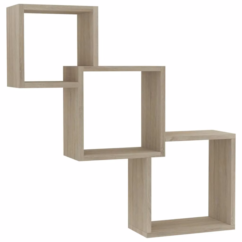 Berkfield Home Cube Wall Shelf in Sonoma Oak Brown, W/D/H: 68 x 15 x 68 cm – 2