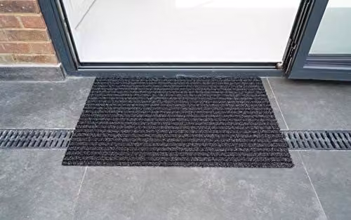 Desire Rugs Non Slip Coir Style Heavy Duty Rubber Back Door Mat, Anthracite Grey, W: 50 cm, D: 80 cm – 1