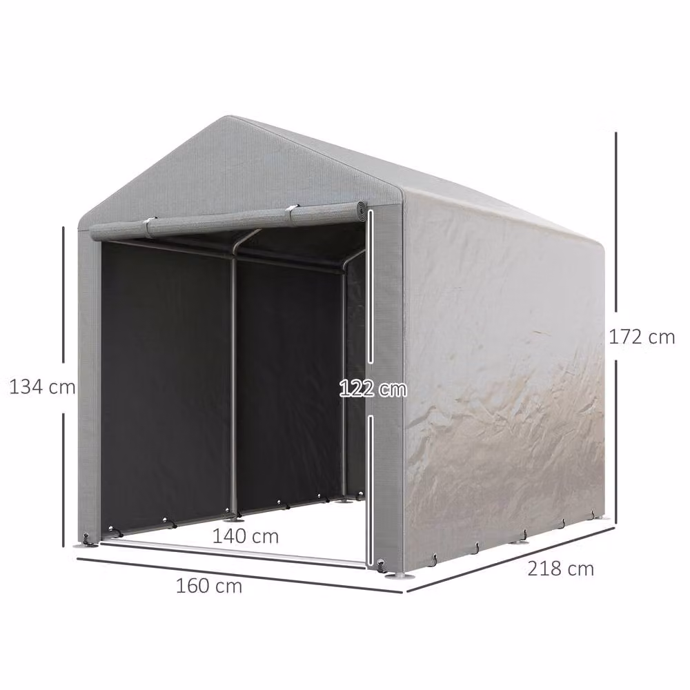 Rolipo Outdoor Storage Tent with Accessories, Light Grey, W: 220 cm, D: 160 cm, H: 172 cm – 5