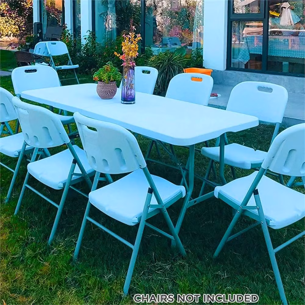 Nordara Heavy Duty Folding Trestle Table in White, W/D/H: 100 x 100 x 100 cm – 2