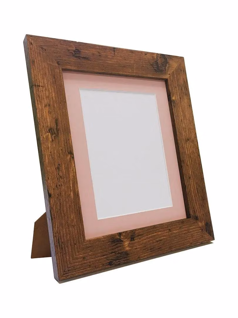 Frames & Mirrors 4U Metro Vintage Walnut Wood Frame with Pink Mount for 12 x 8 Inch Images – 3