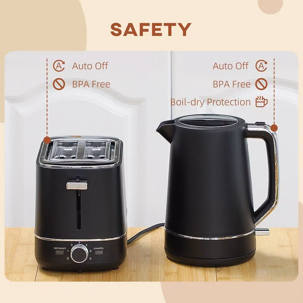 STILVORA Kettle and 2 Slice Toaster Set in Black – 7