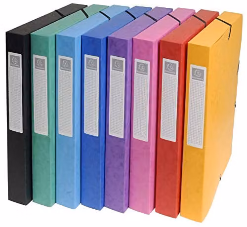 Exacompta Exabox Elastic A4 Document Box in Multicolour, W: 25 cm, D: 33.2 cm