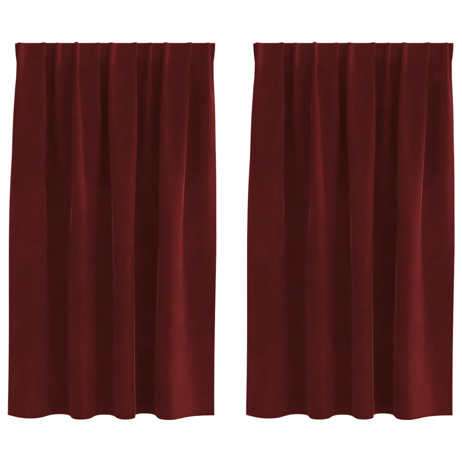 Berkfield Home Wine Red Velvet Blackout Curtains with Top Tape, 2 Pack – 2