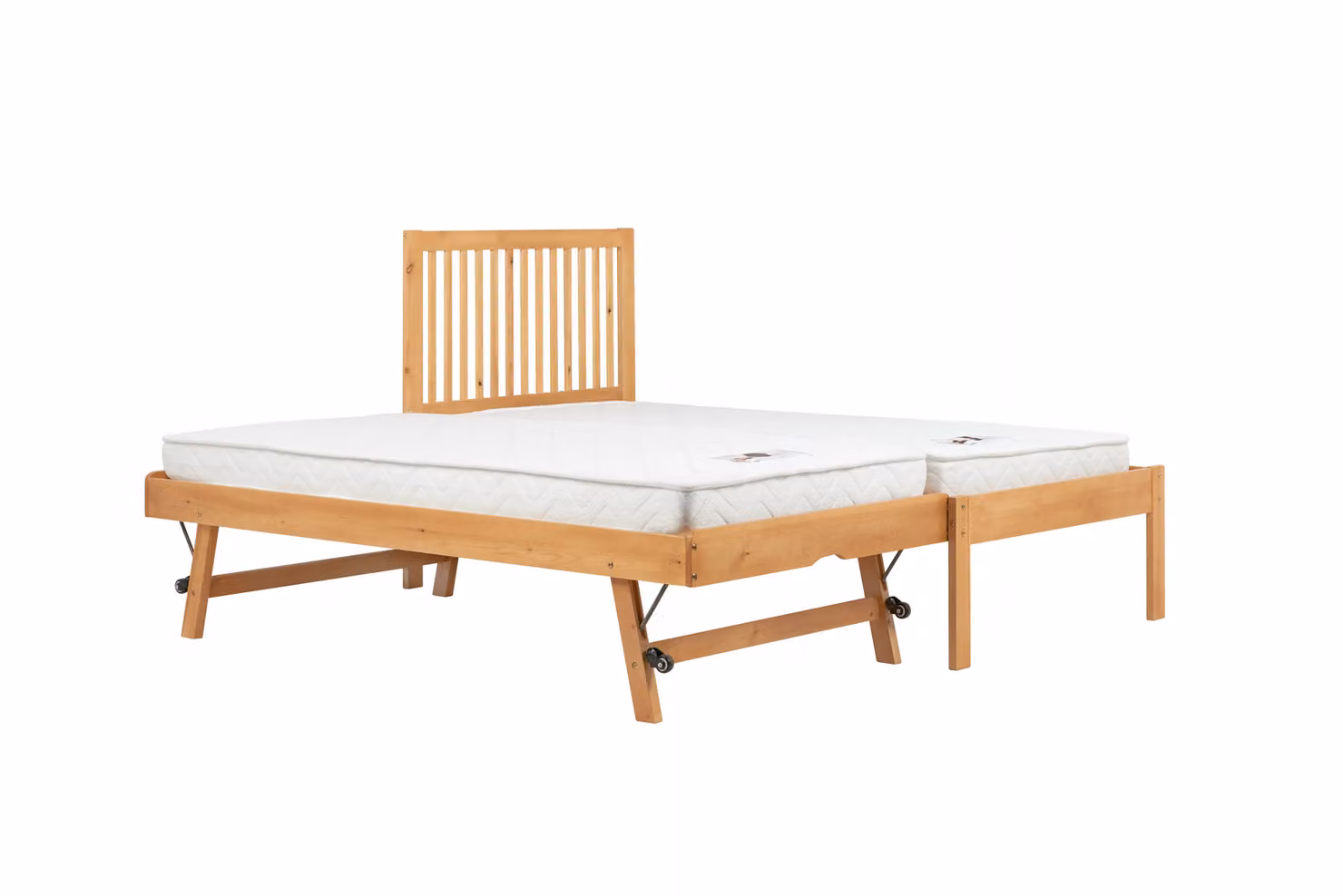 Birlea Buxton Single Trundle Bed Frame in Honey Pine Solid Wood with Drawers, W/D/H: 90 x 190 cm – 3