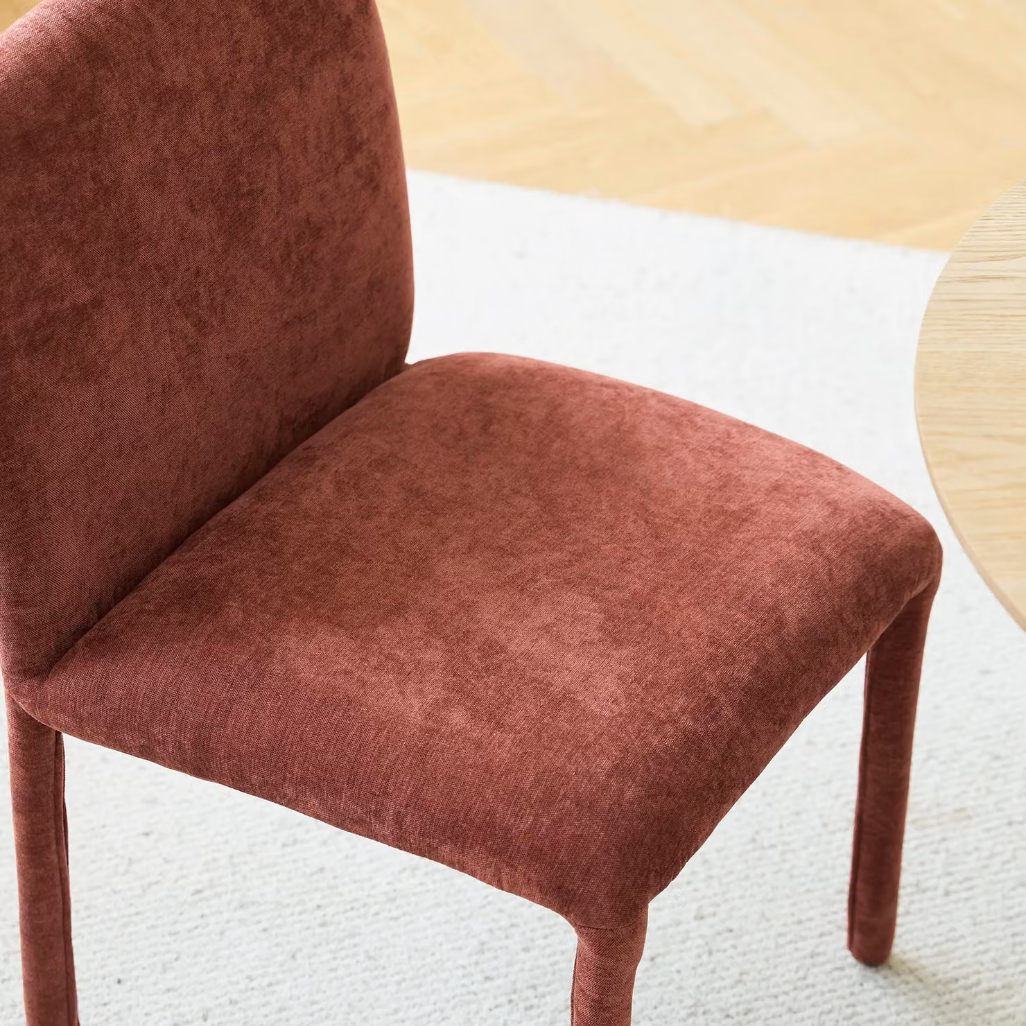 Nordlys Set of 2 Red Scandinavian Fabric Upholstered Dining Chairs – 4
