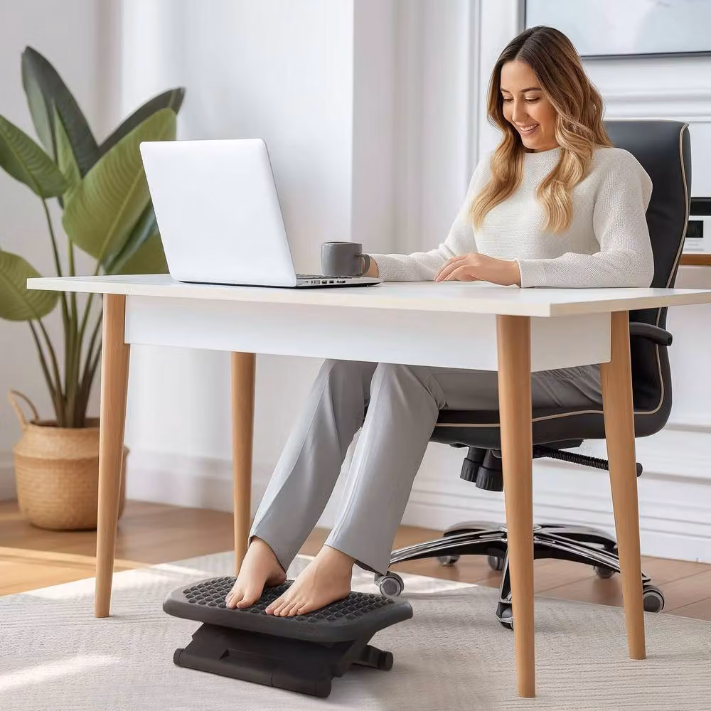 STILVORA Adjustable Footrest in Black with 3 Height Settings – 2