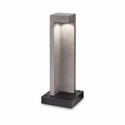 Netlighting Titano Integrated LED Outdoor Bollard Lamp in Grey Granite with Warm White 3000K Light and IP55 Rating – 1