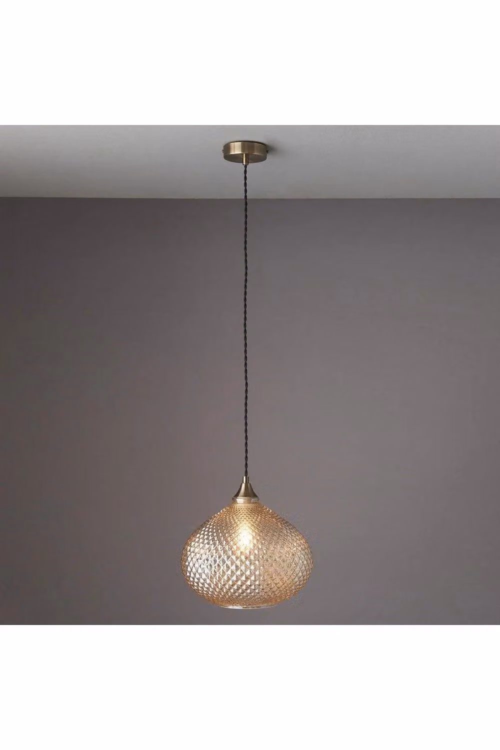 Netlighting Livia Single Pendant Light with Transparent Glass and Antique Gold Brass Plate – 2