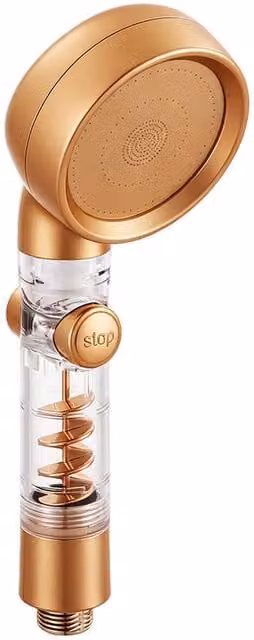 Living and Home Rose Gold High Pressure Handheld Shower Head with Filter and 3 Spray Modes