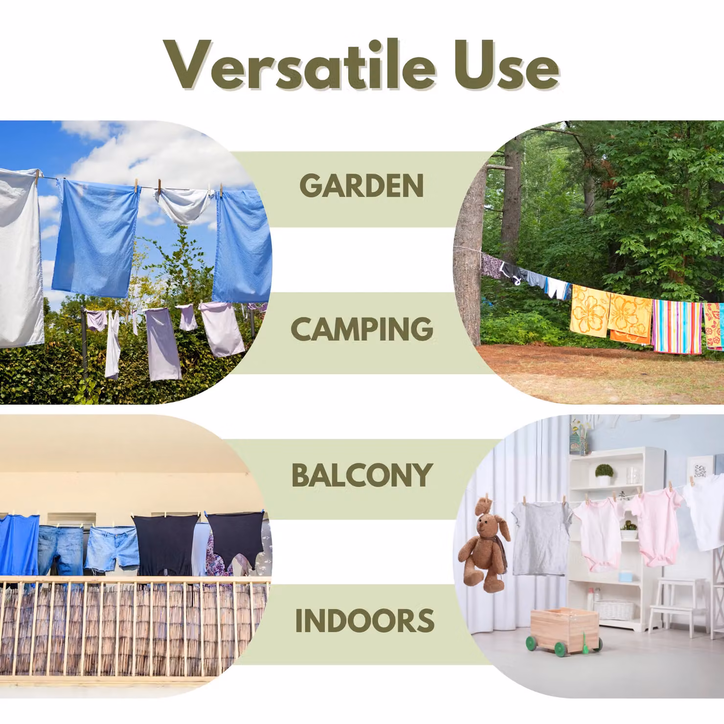 Marco Paul Retractable Wall Mounted Washing Line with 12m Hanging Space in Green – 4