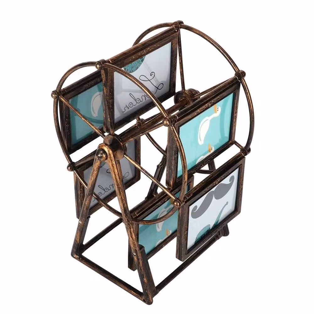 FORGEVIO Rotating Ferris Wheel Multi Photo Frame in Antique Bronze Brown – 3
