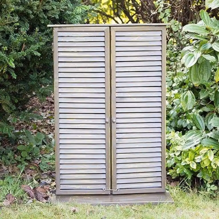 Reflect Primrose Country Shuttered Window Glass Garden Mirror in Silver, W: 55.88 cm, H: 78.74 cm
