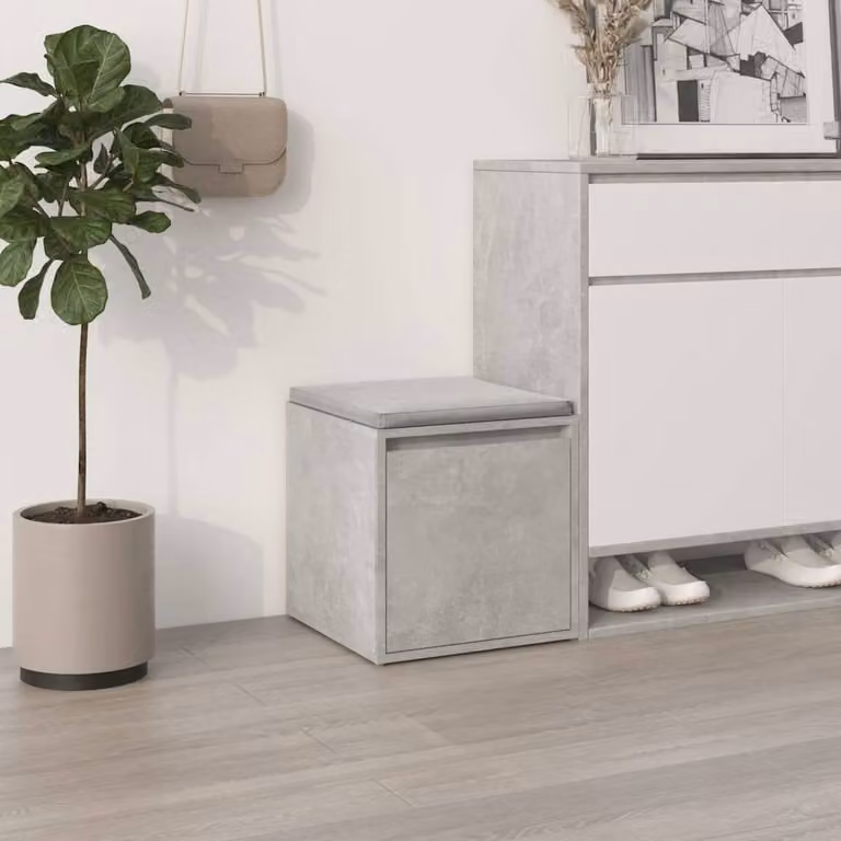 Berkfield Home Box Drawer in Concrete Grey, MDF, W/D/H: 40.5 x 40 x 40 cm