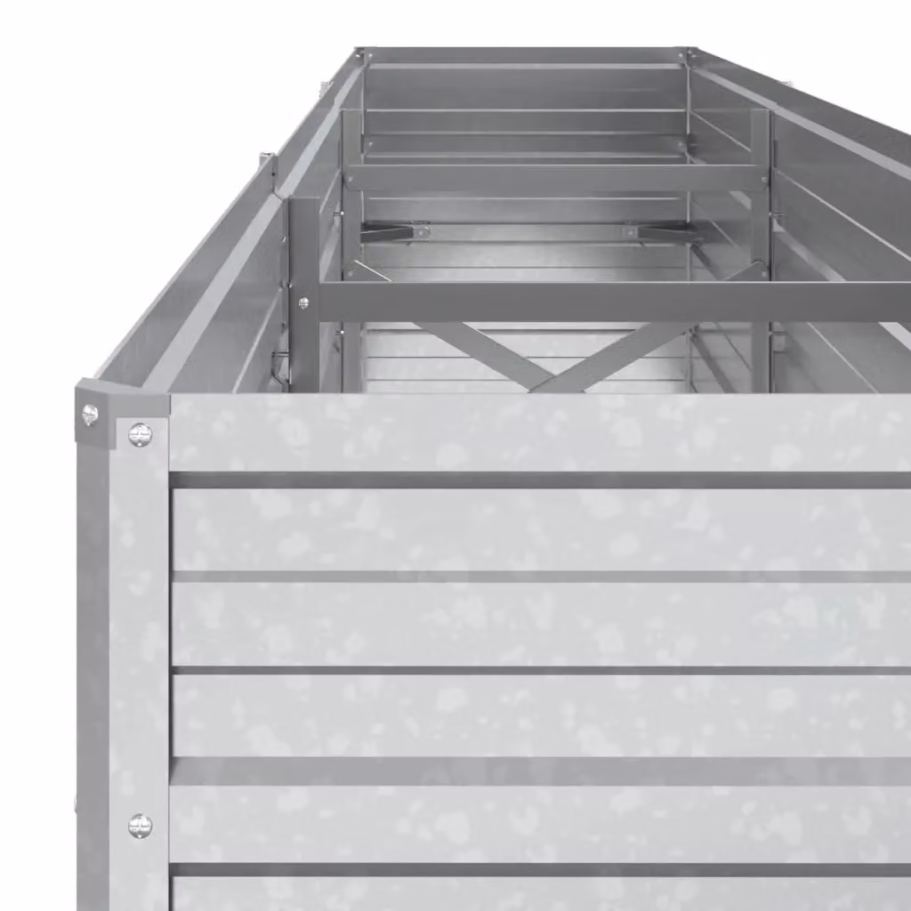Berkfield Home Garden Galvanised Steel Raised Bed in Silver, W: 240 cm, D: 40 cm, H: 45 cm – 3