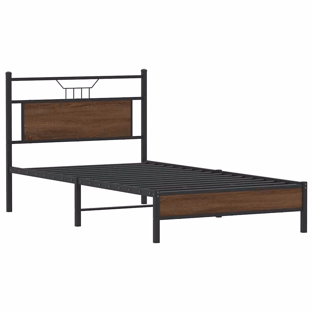 Berkfield Home Brown Oak Bed Frame with Drawers, W/D/H: 107 x 203 x 91.5 cm – 2
