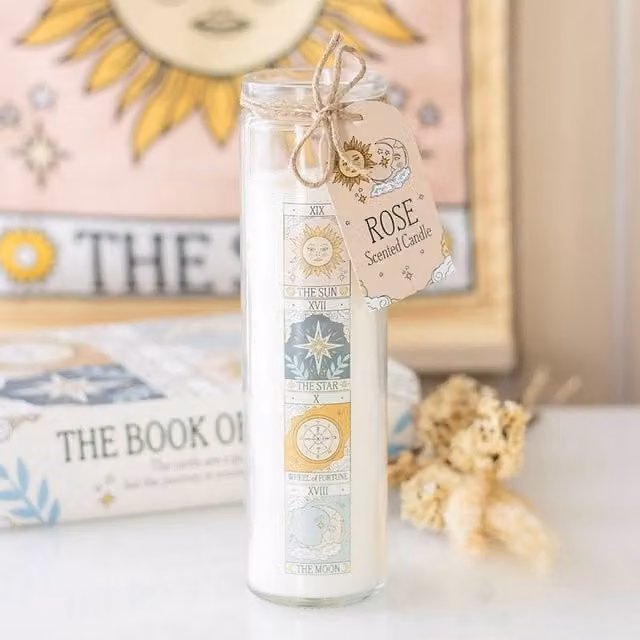 Uniqueful Floral Taper and Pillar Candle in White and Multicolour