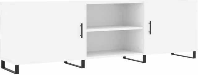 Berkfield Home Modern White TV Cabinet in Engineered Wood W/D/H: 150 x 50 x 30 cm
