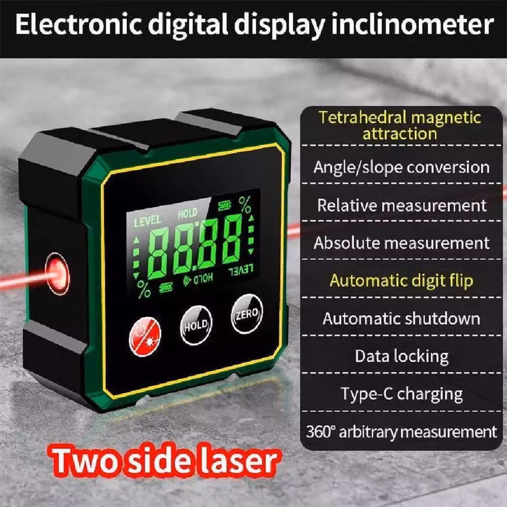 SPETLEK Magnetic Digital Angle Finder with Electronic Laser in Black and Multicolour – 5