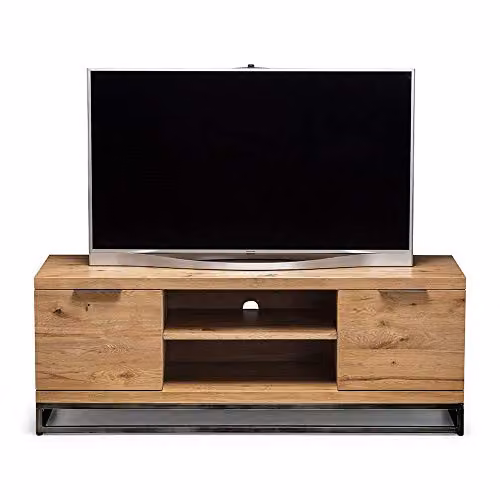 Julian Bowen Brooklyn Industrial Oak and Metal TV Unit, W: 120 cm, D: 40 cm, H: 50 cm – 3