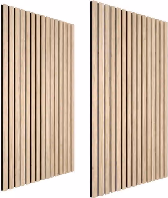 tectake Acoustic Wood Look Wall Panels in Brown – 1