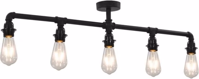 Berkfield Home Modern Black Ceiling Lamp with 5 x E27 Bulbs