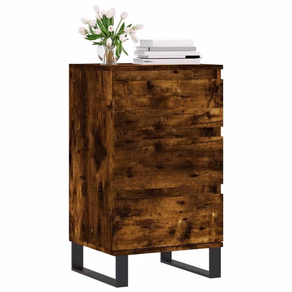 Berkfield Home Smoked Oak Sideboard in Brown, W/D/H: 40 x 35 x 70 cm – 3