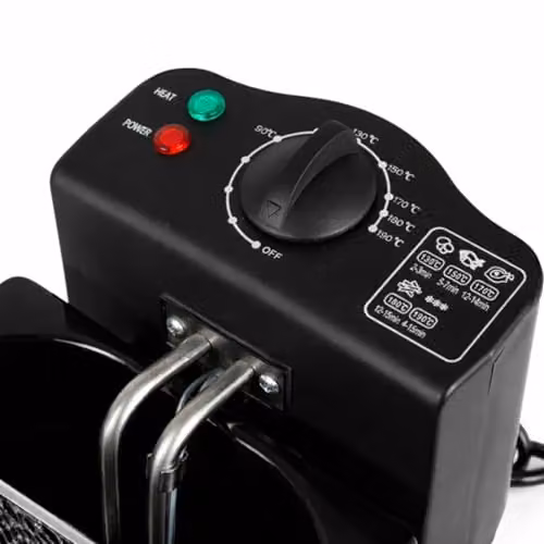 Spector 3L Deep Fat Fryer, 2000W Stainless Steel Electric Chip Fryer in Silver with Adjustable Temperature 90-190°C and Removable Non-Stick Bowl – 8