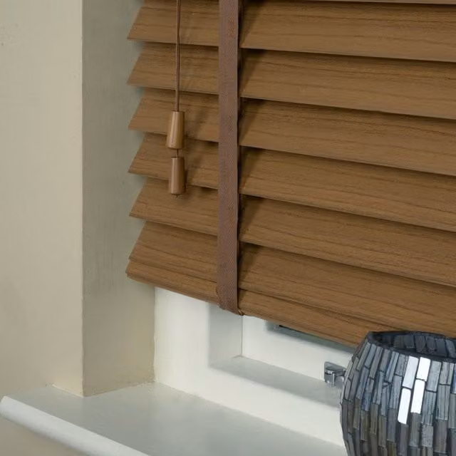 Terrys Made To Measure Wooden Venetian Blinds, 50mm, Brown