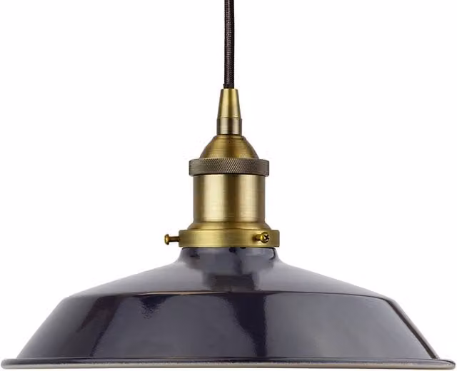 SE Home Trinity Small Metal Pendant Light in Blue and Matt Antique Brass