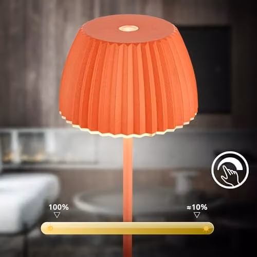 Briloner Riffle Mini Rechargeable LED Table Lamp, Orange, W/D/H: 8.5 x 8.5 x 20 cm – 7