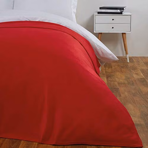 Dreamscene Plain Red Fleece Throw Blanket, W/D/H: 120 x 150 cm – 2