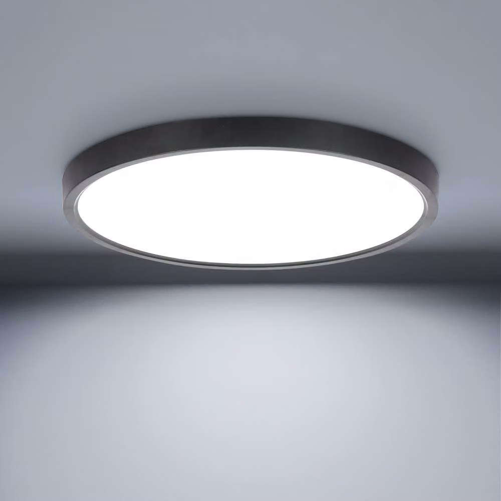 Pheashine Black Round Ultra-Slim LED Ceiling Light, 24W, 6500K Cool White, IP65, Diameter: 30 cm – 2