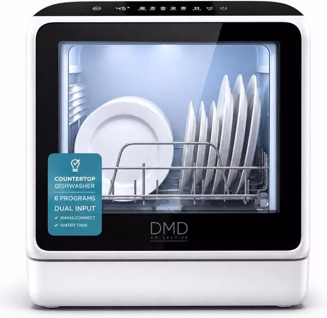 DMD Collective Mini Countertop Dishwasher with 5L Tank in White