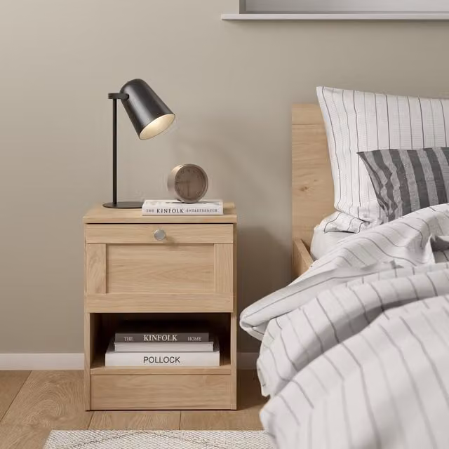 Furniture To Go Jackson Modern Nightstand in Hickory Oak Brown